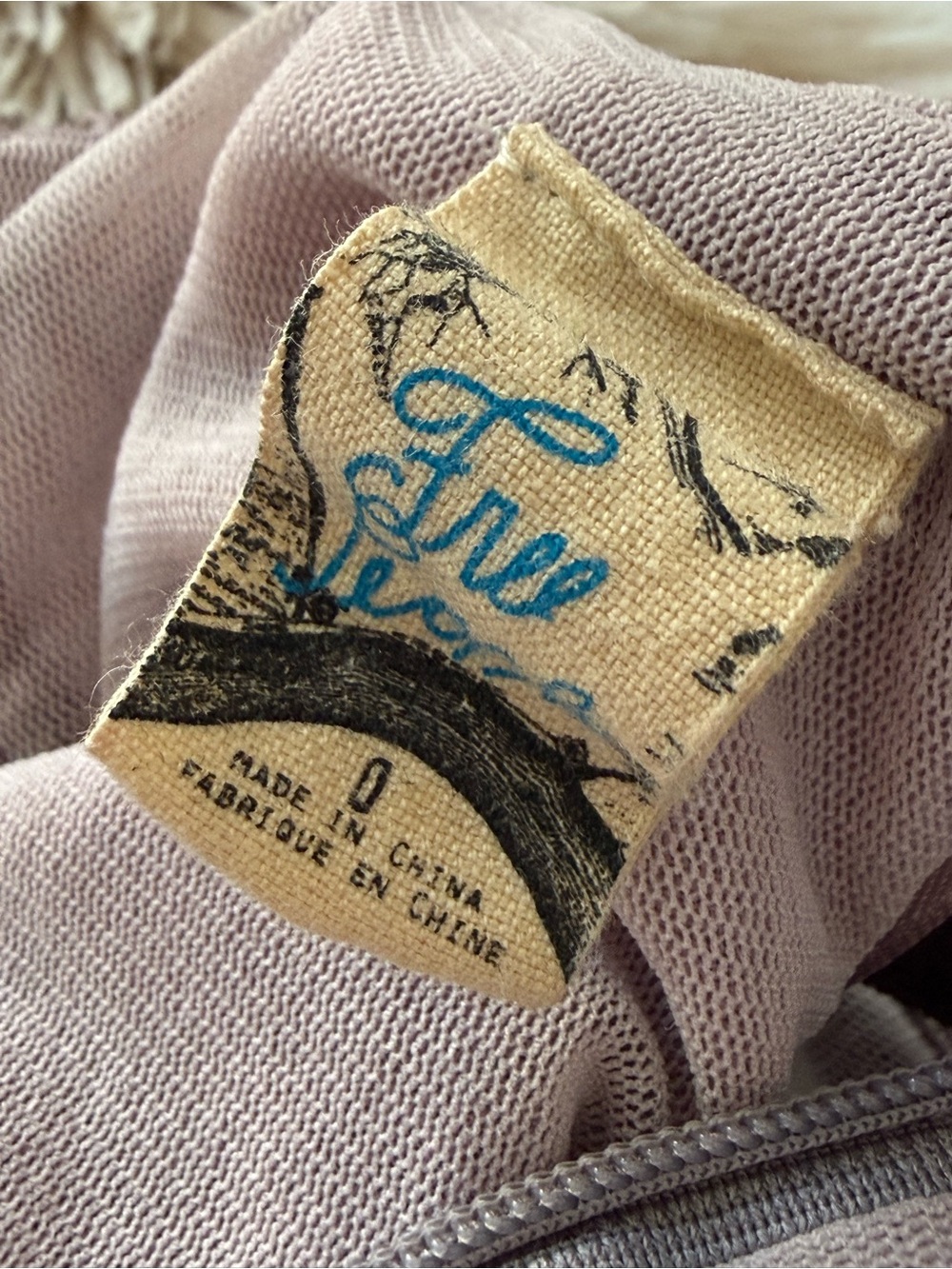 Free People Lavender Knit Top with Zipper Detail - Picture 4 of 4
